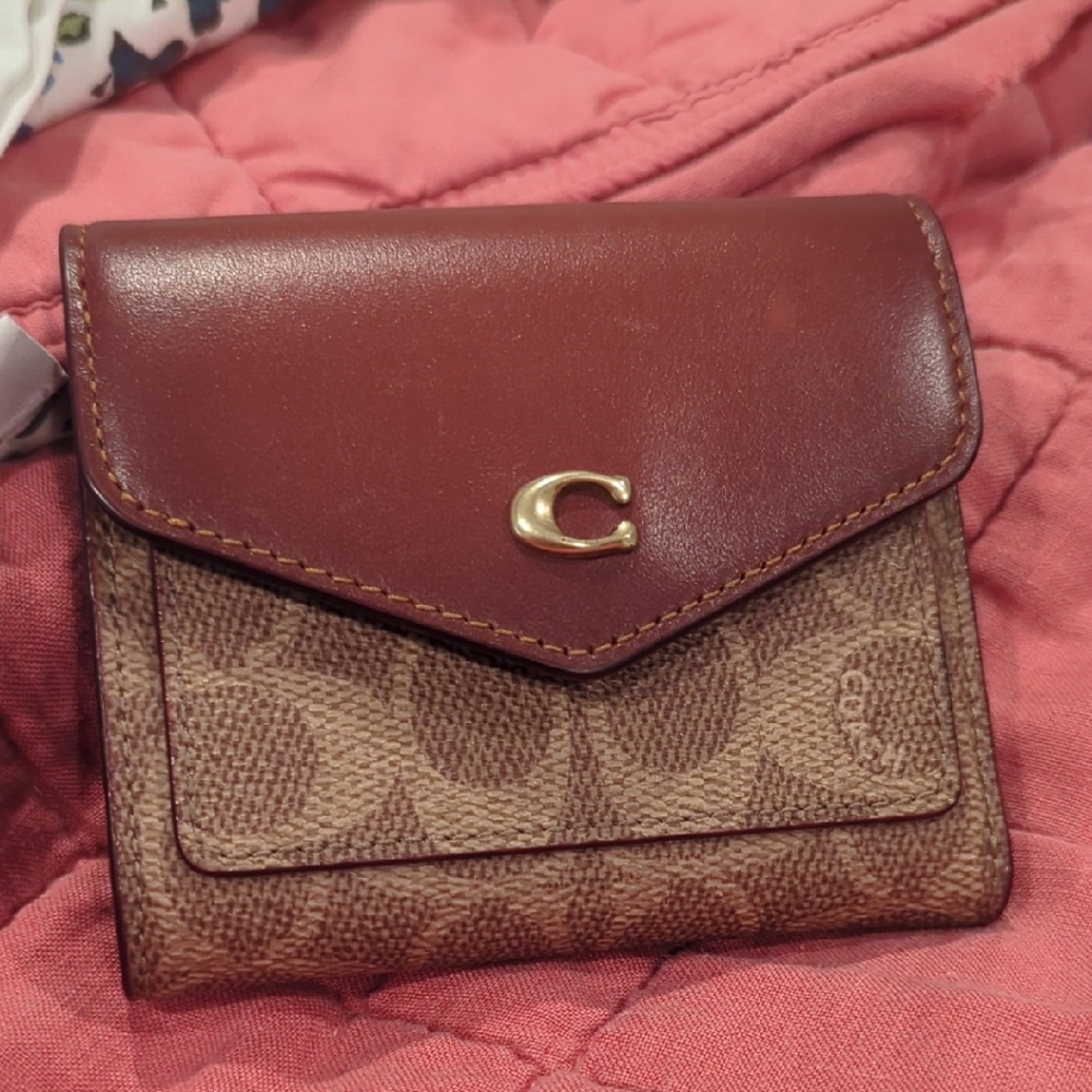 Coach Brown and Tan Signature Wallet